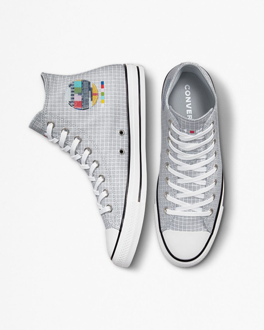 Tenisky Vysoke Converse Chuck Taylor All Star Color Grid Panske Siva Viacfarebný | SK KFZG51